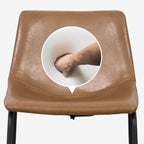 Modern Pedestal Upholstered Leather Counter Height Bar Stools