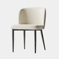 Modern Armless Leather Dining Chair with Black Alloy Legs
