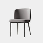 Modern Armless Leather Dining Chair with Black Alloy Legs