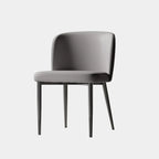 Modern Armless Leather Dining Chair with Black Alloy Legs