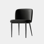 Modern Armless Leather Dining Chair with Black Alloy Legs