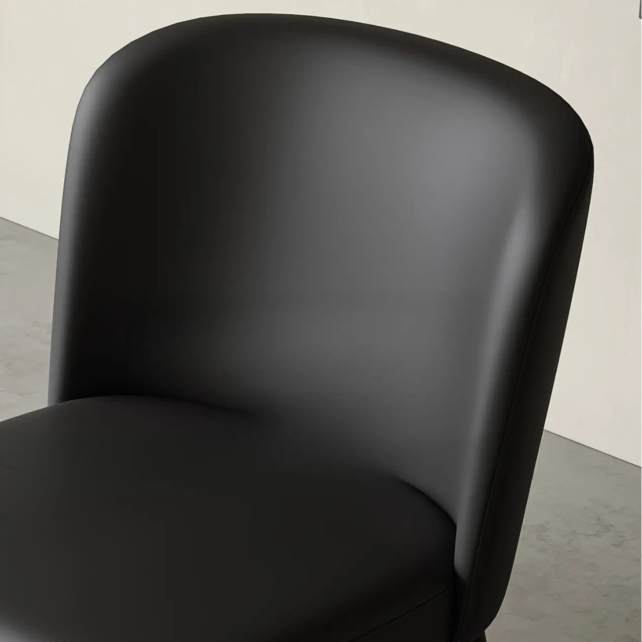 Modern Armless Leather Dining Chair with Black Alloy Legs