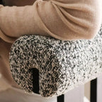 Mid-Century Modern Boucle Wood Counter Bar Stool