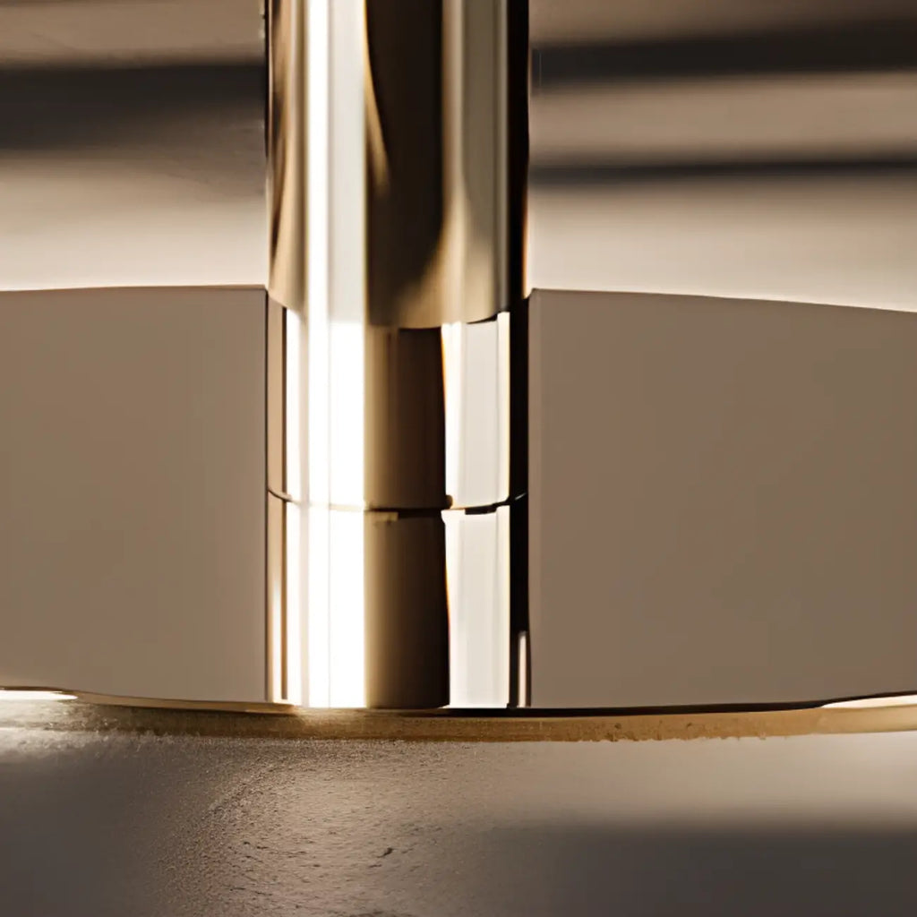 Luxury Adjustable Height Leather Bar Stool Gold Pedestal