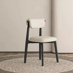 Elegant Low Back Upholstered Faux Leather Dining Chair