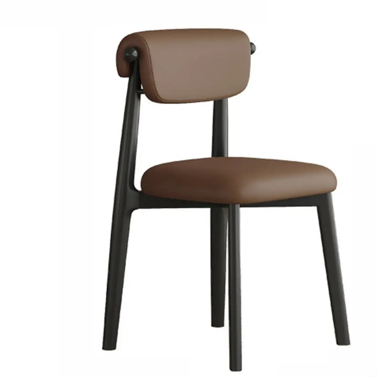 Elegant Low Back Upholstered Faux Leather Dining Chair