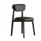 Elegant Low Back Upholstered Faux Leather Dining Chair