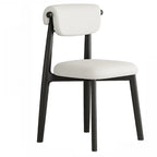 Elegant Low Back Upholstered Faux Leather Dining Chair