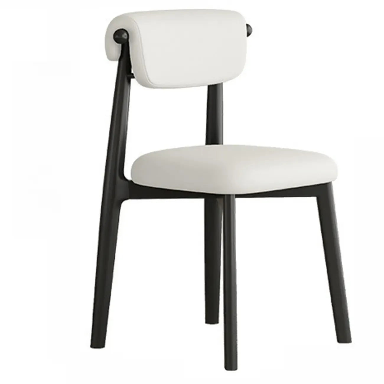 Elegant Low Back Upholstered Faux Leather Dining Chair