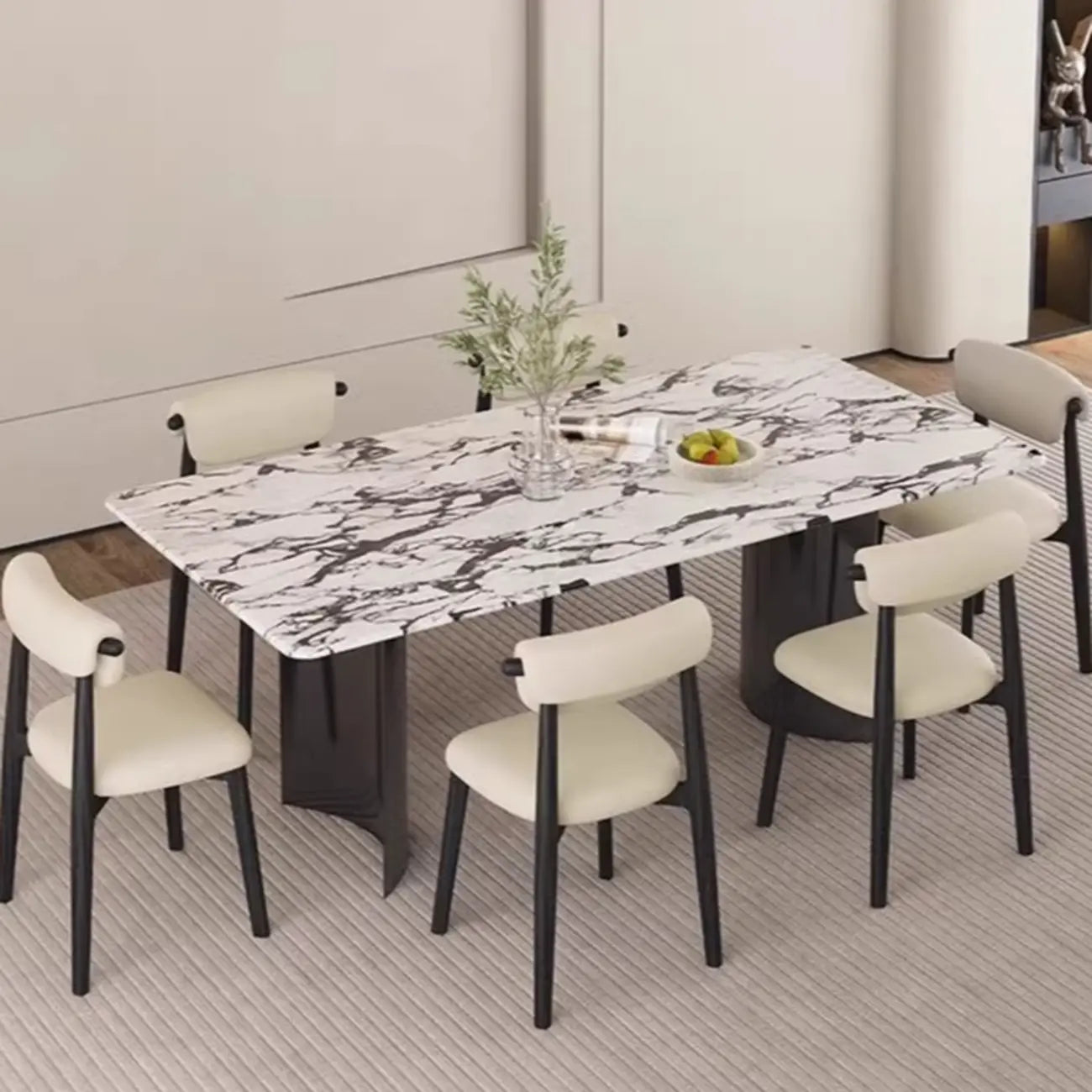 Elegant Low Back Upholstered Faux Leather Dining Chair