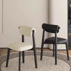Elegant Low Back Upholstered Faux Leather Dining Chair