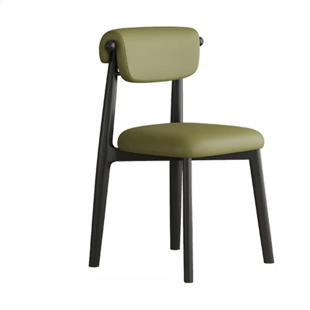 Elegant Low Back Upholstered Faux Leather Dining Chair