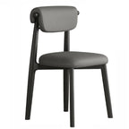 Elegant Low Back Upholstered Faux Leather Dining Chair