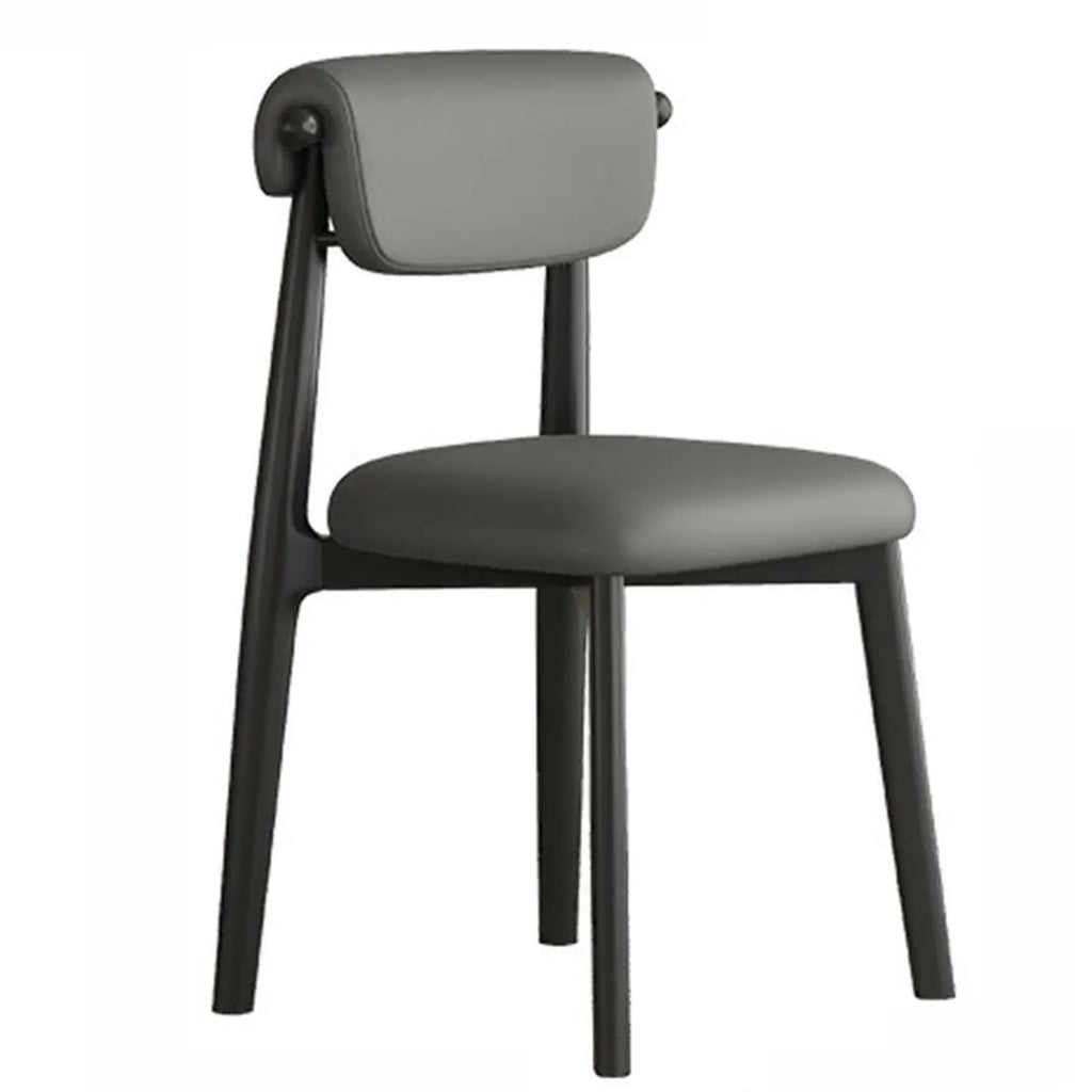 Elegant Low Back Upholstered Faux Leather Dining Chair