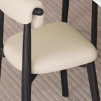 Elegant Low Back Upholstered Faux Leather Dining Chair