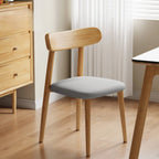 Modern Armless Leather Dining Chair with Low Back