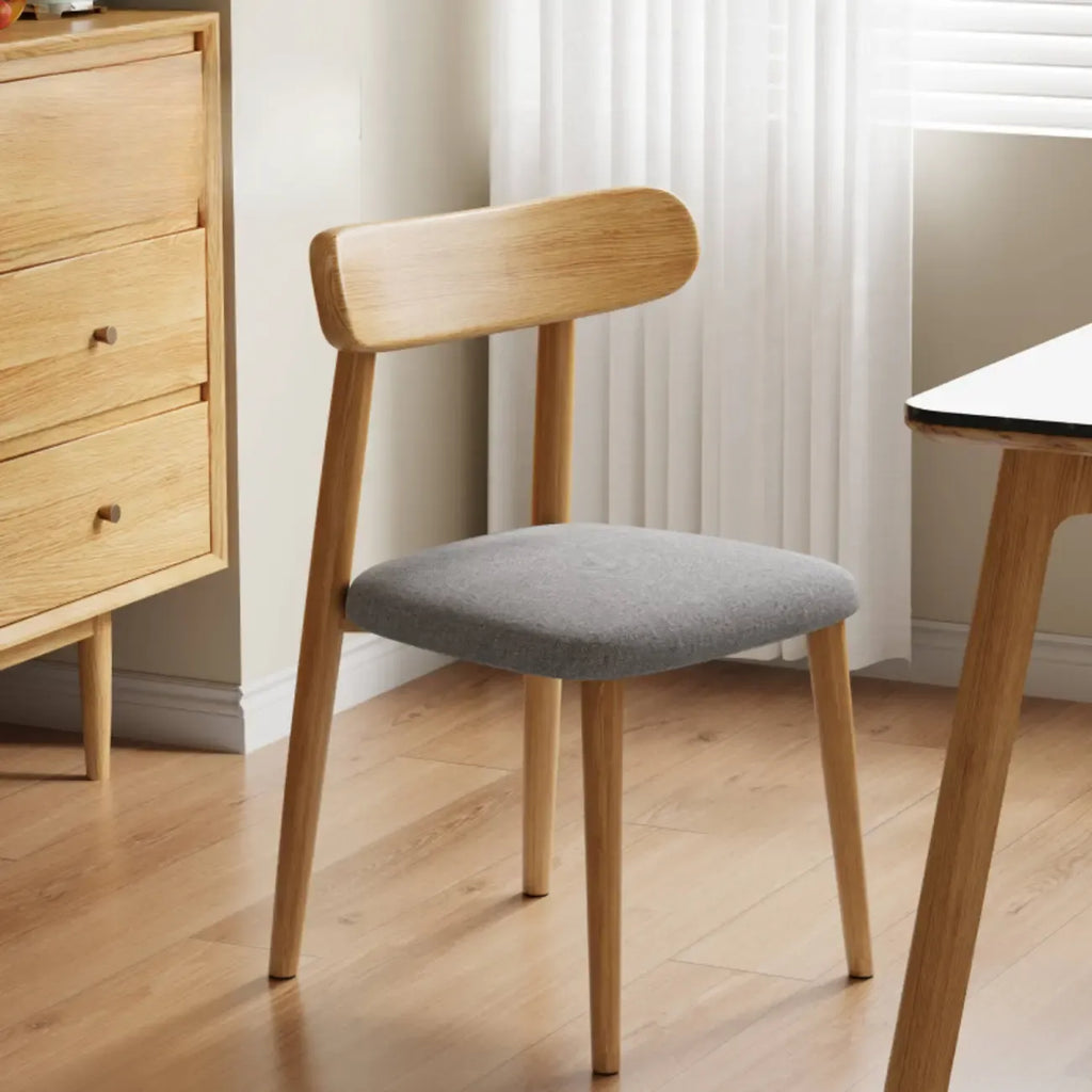 Modern Armless Leather Dining Chair with Low Back