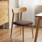 Modern Armless Leather Dining Chair with Low Back