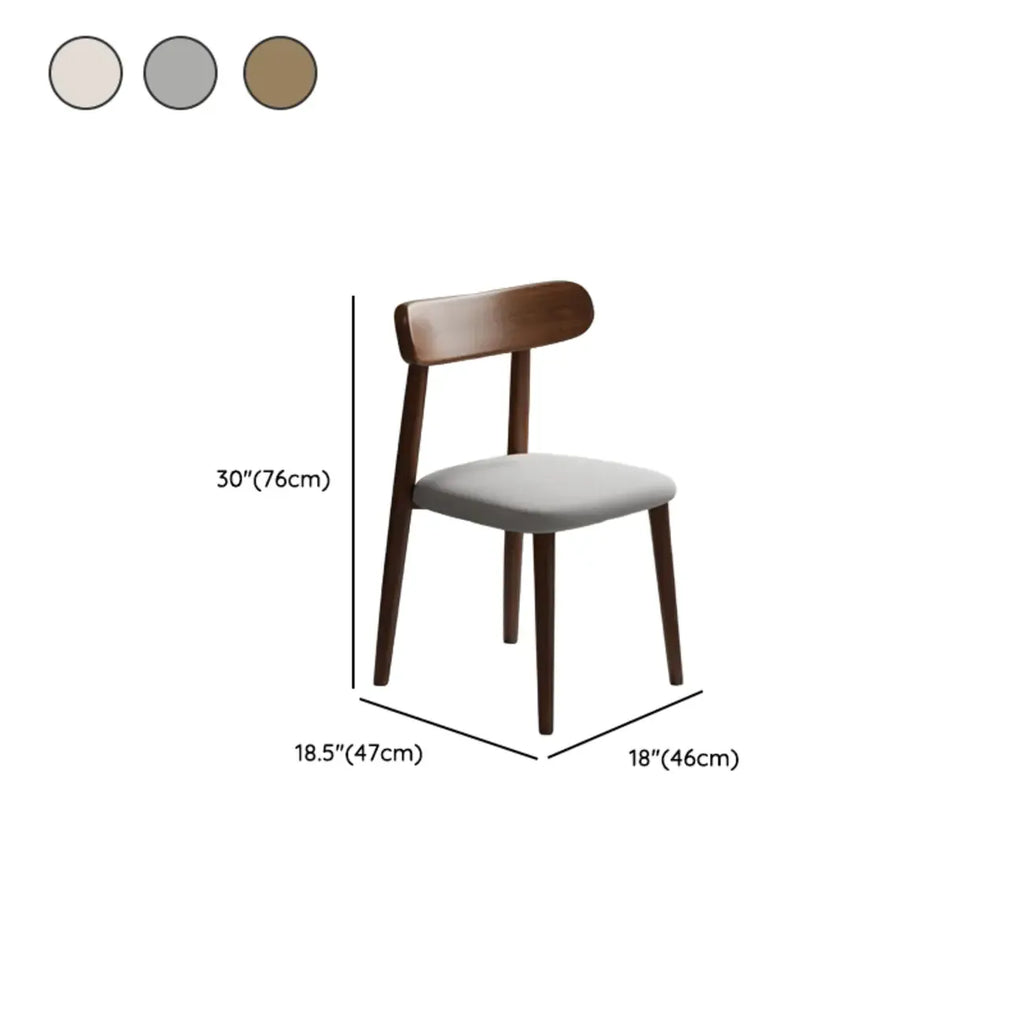 Modern Armless Leather Dining Chair with Low Back