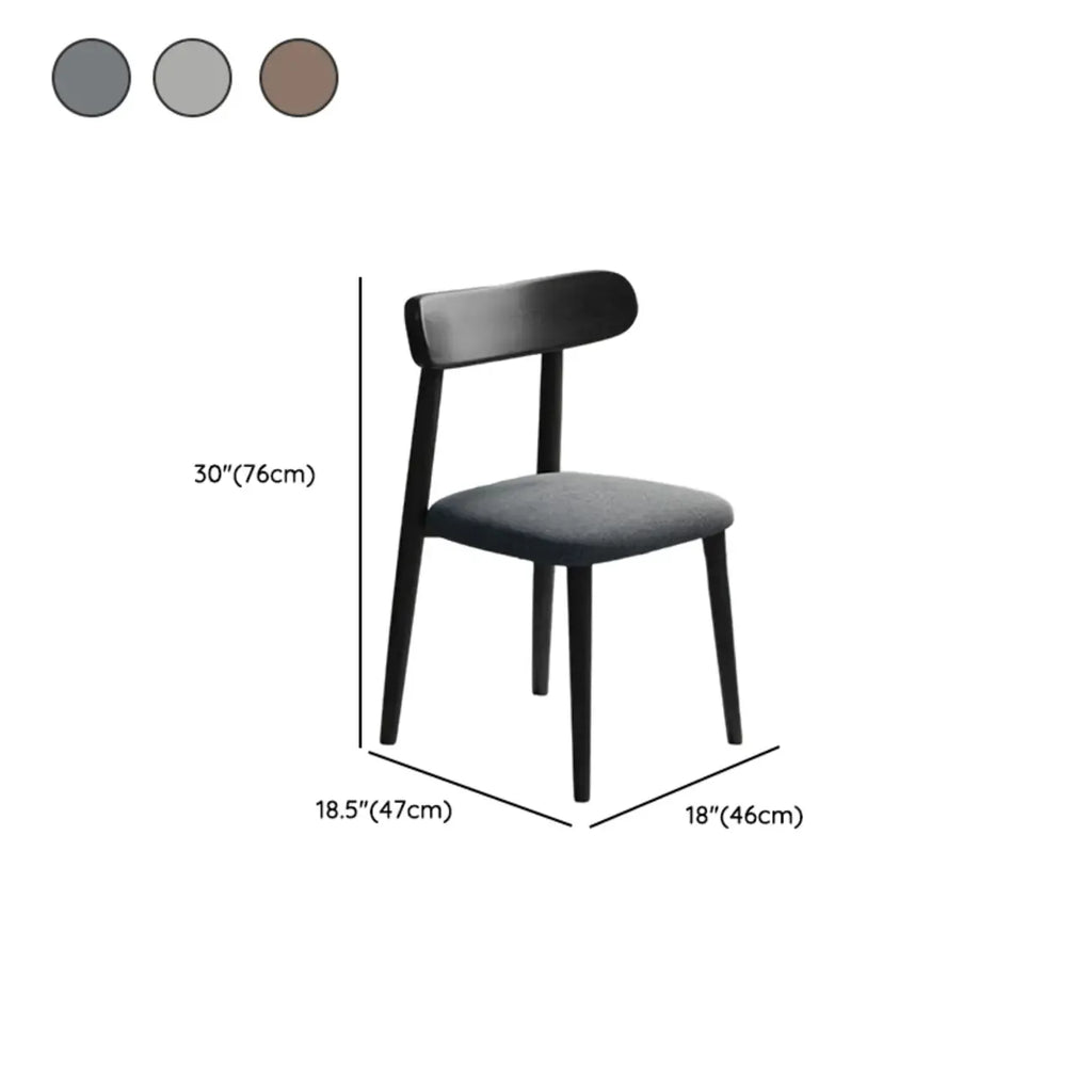 Modern Armless Leather Dining Chair with Low Back