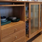 Sliding Door Wood Modern Sideboard with Cabinets
