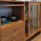 Sliding Door Wood Modern Sideboard with Cabinets