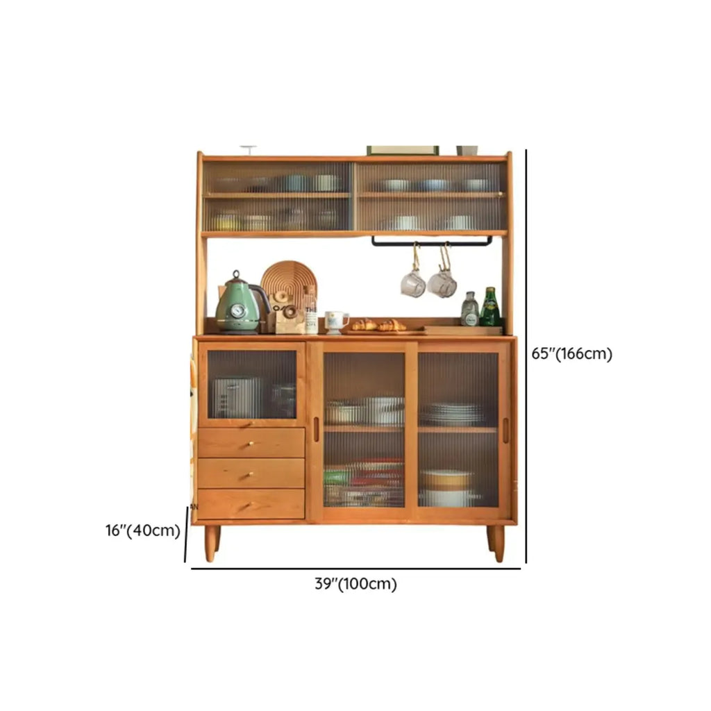 Sliding Door Wood Modern Sideboard with Cabinets