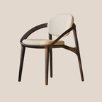 Mid-Century Modern Wooden Dining Chair with Arms