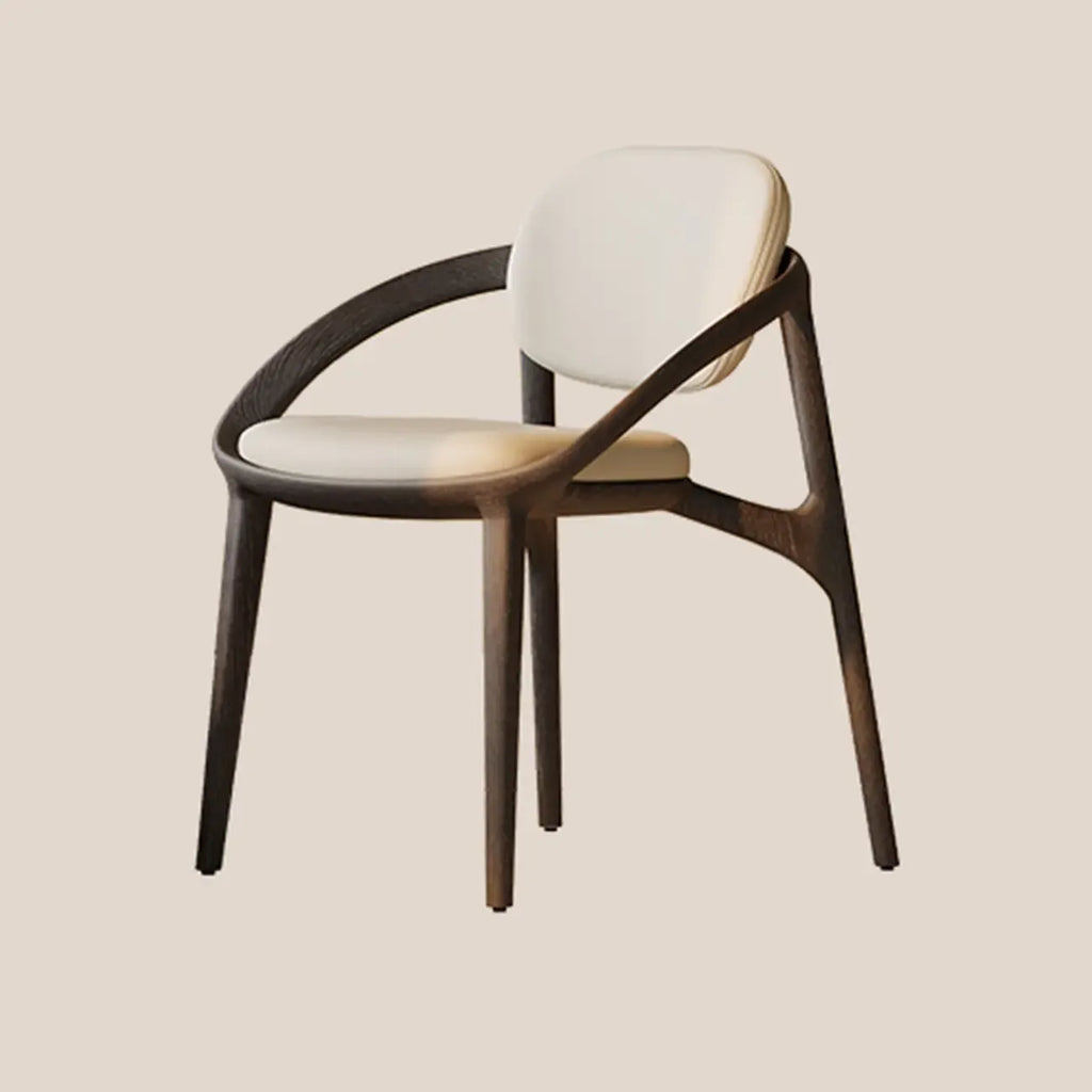 Mid-Century Modern Wooden Dining Chair with Arms