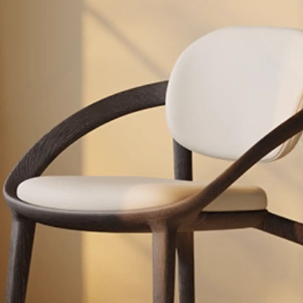Mid-Century Modern Wooden Dining Chair with Arms