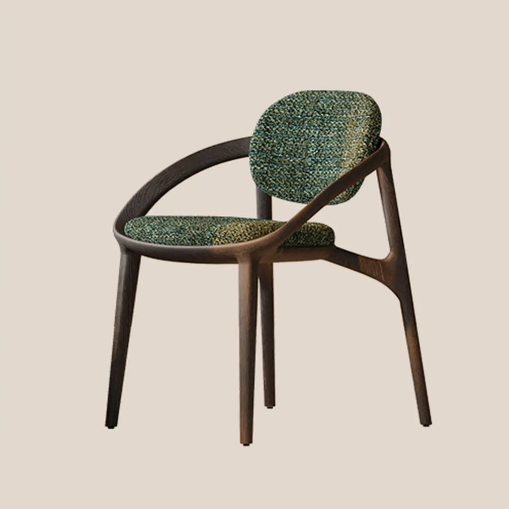 Mid-Century Modern Wooden Dining Chair with Arms