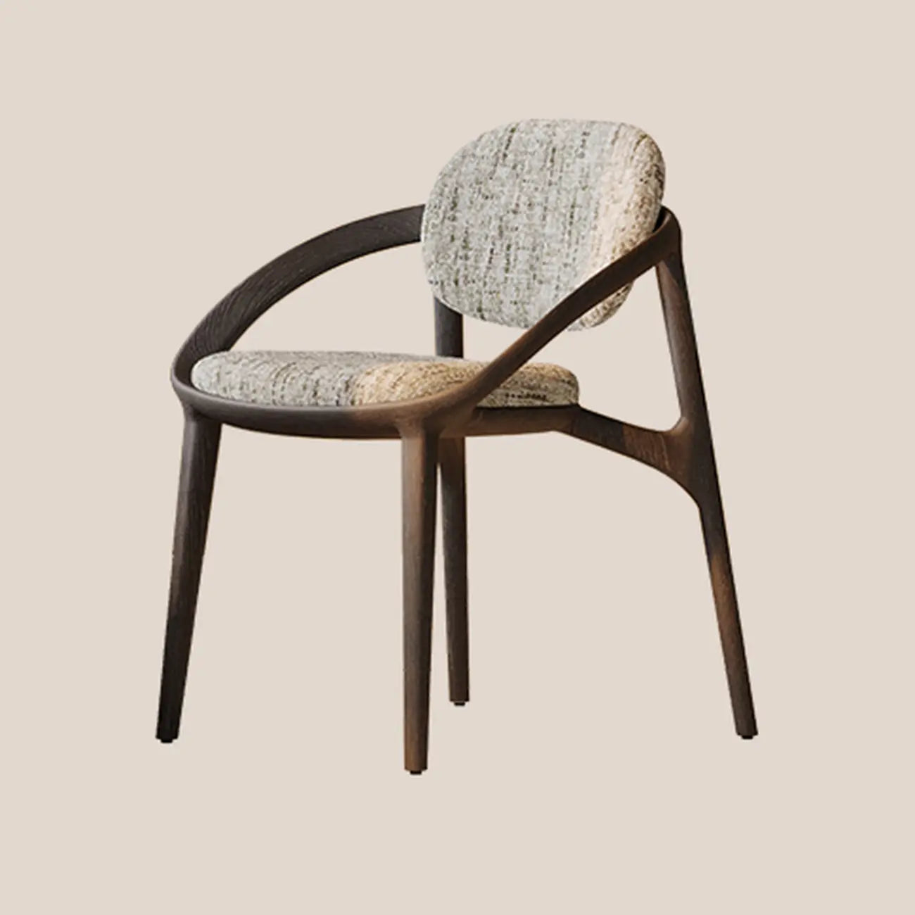 Mid-Century Modern Wooden Dining Chair with Arms