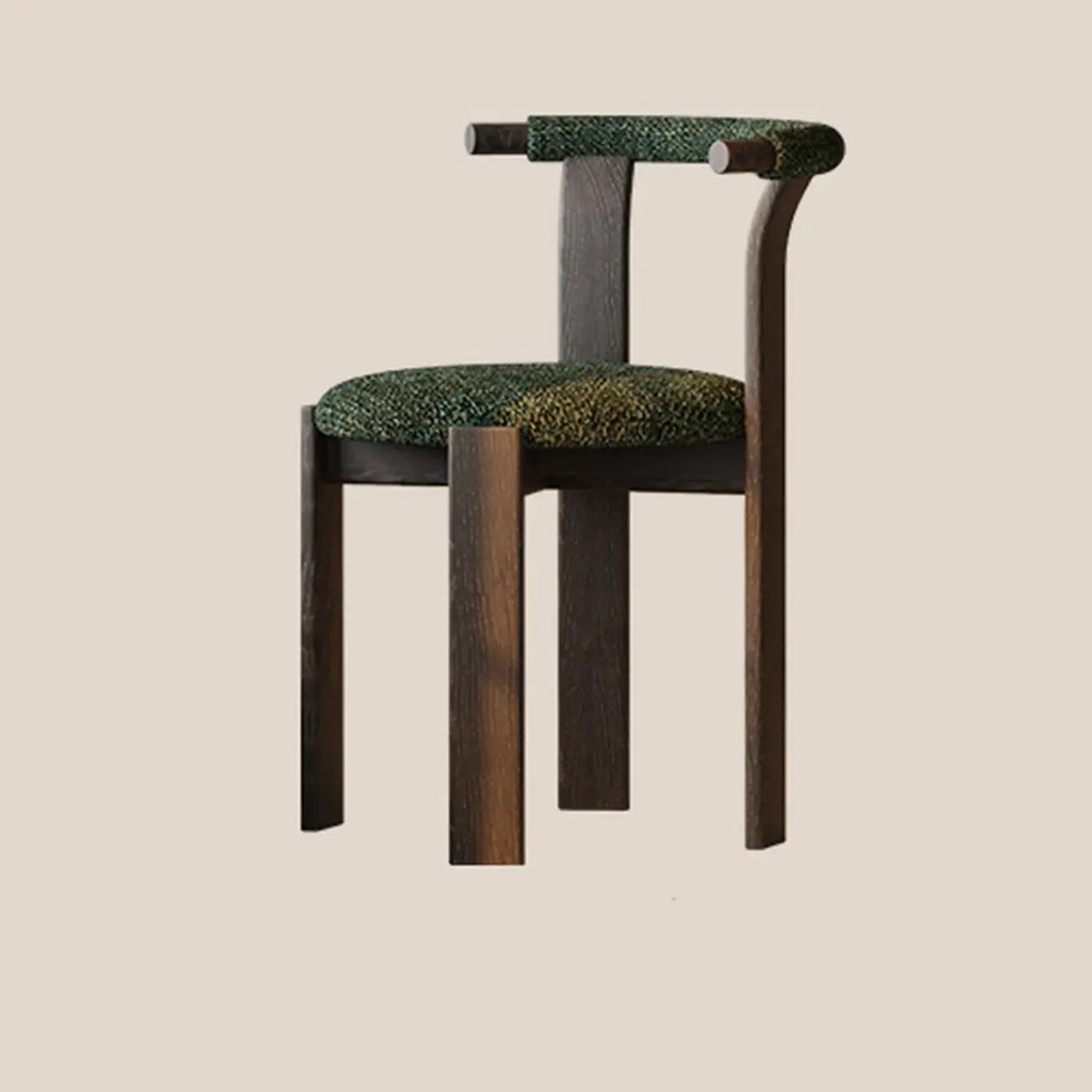 Elegant Open Back Upholstered Armless Wood Dining Chairs