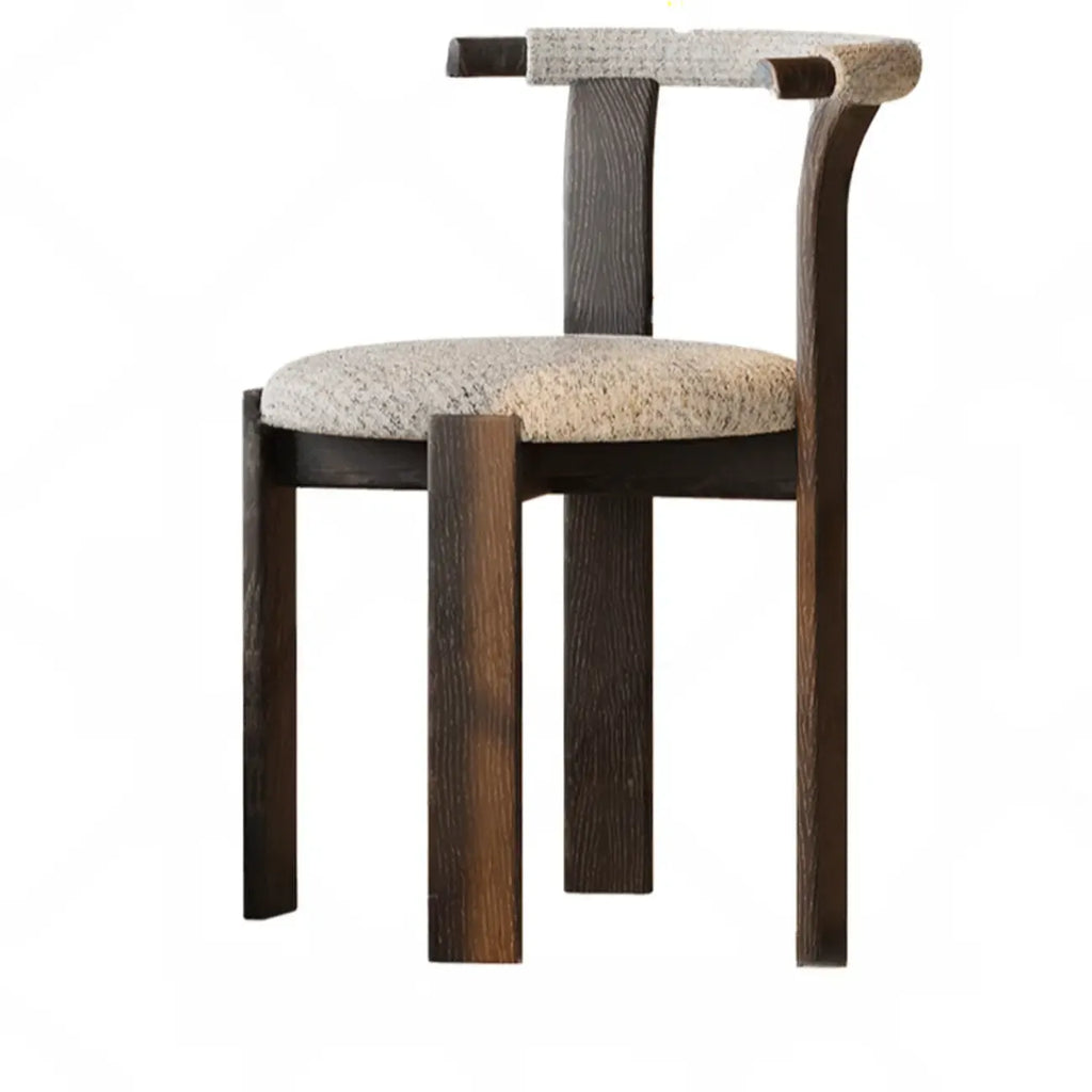 Elegant Open Back Upholstered Armless Wood Dining Chairs