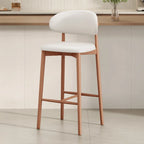 Mid Century Modern Upholstered Bar Stool with Back