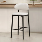 Mid Century Modern Upholstered Bar Stool with Back
