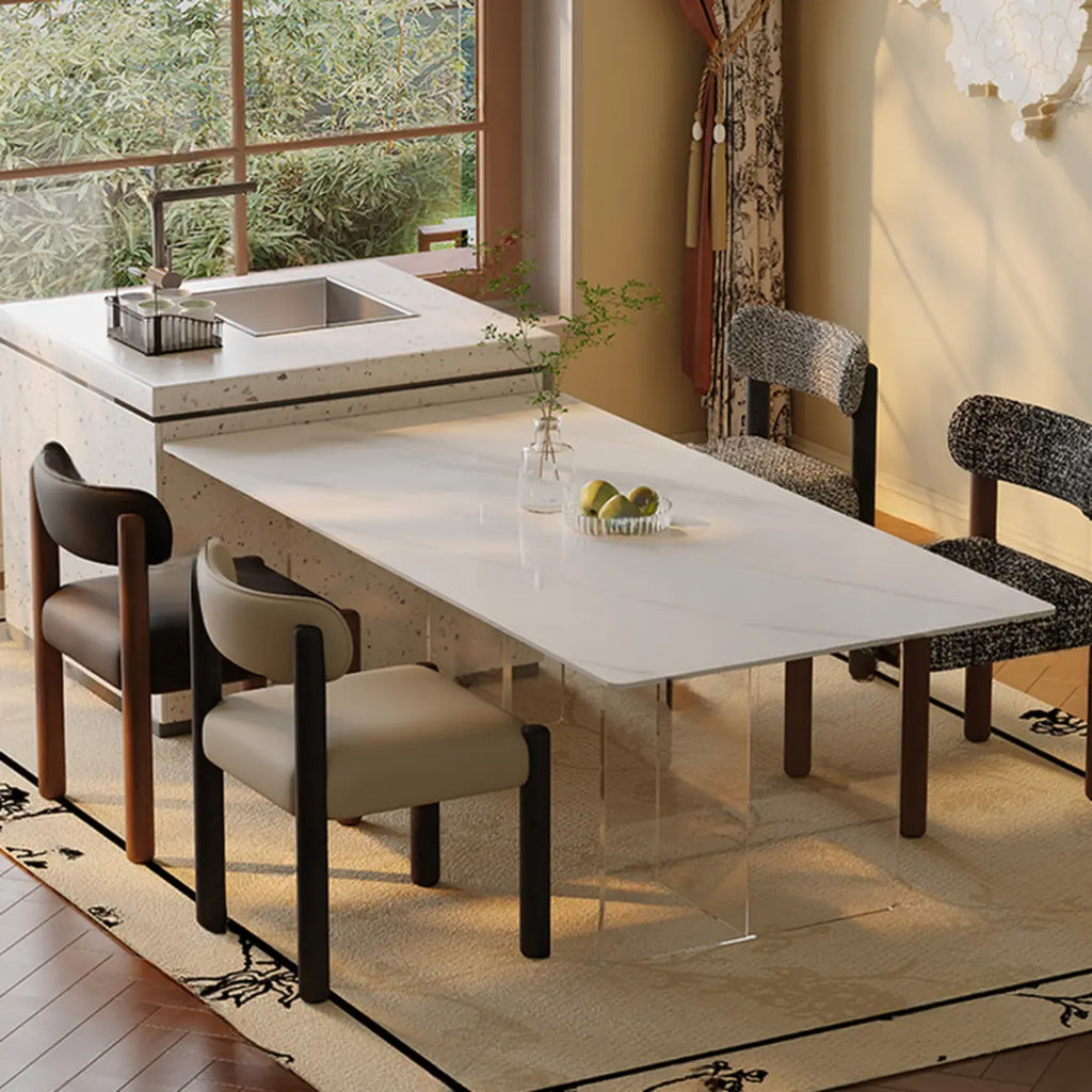 Modern Upholstered Fabric Wood Dining Chair