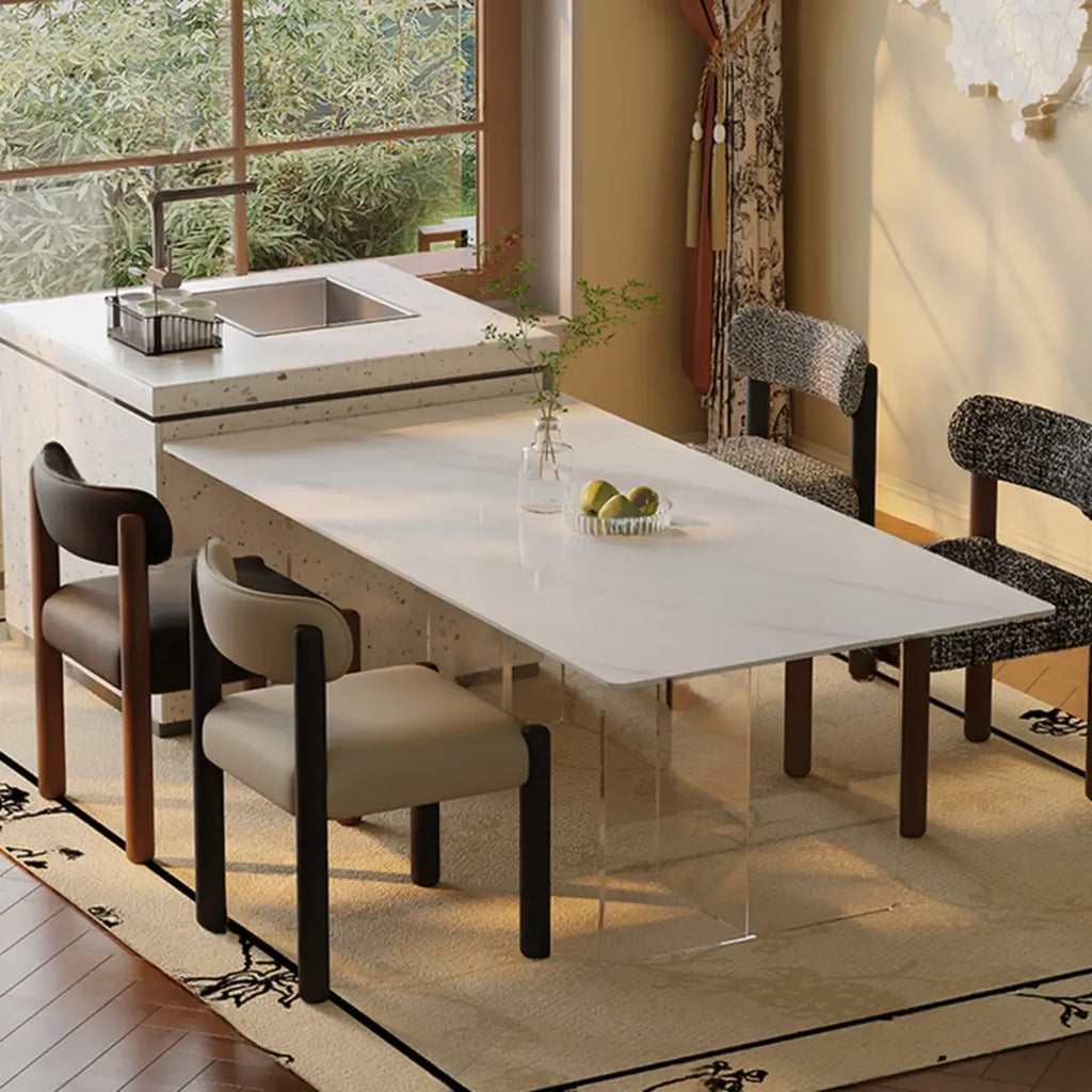 Modern Upholstered Fabric Wood Dining Chair