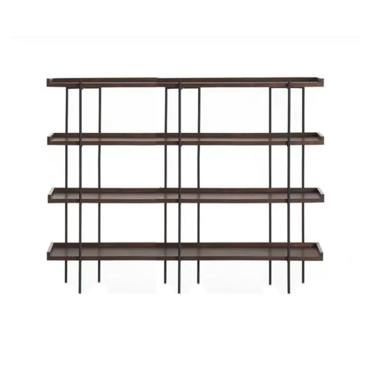 Contemporary Iron Brown Multi-tier Wood Etagere Bookcase