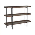 Contemporary Iron Brown Multi-tier Wood Etagere Bookcase