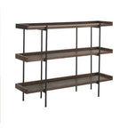 Contemporary Iron Brown Multi-tier Wood Etagere Bookcase