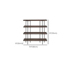 Contemporary Iron Brown Multi-tier Wood Etagere Bookcase