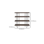 Contemporary Iron Brown Multi-tier Wood Etagere Bookcase