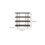 Contemporary Iron Brown Multi-tier Wood Etagere Bookcase