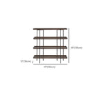 Contemporary Iron Brown Multi-tier Wood Etagere Bookcase