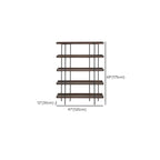 Contemporary Iron Brown Multi-tier Wood Etagere Bookcase