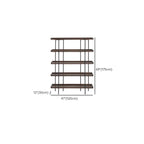 Contemporary Iron Brown Multi-tier Wood Etagere Bookcase