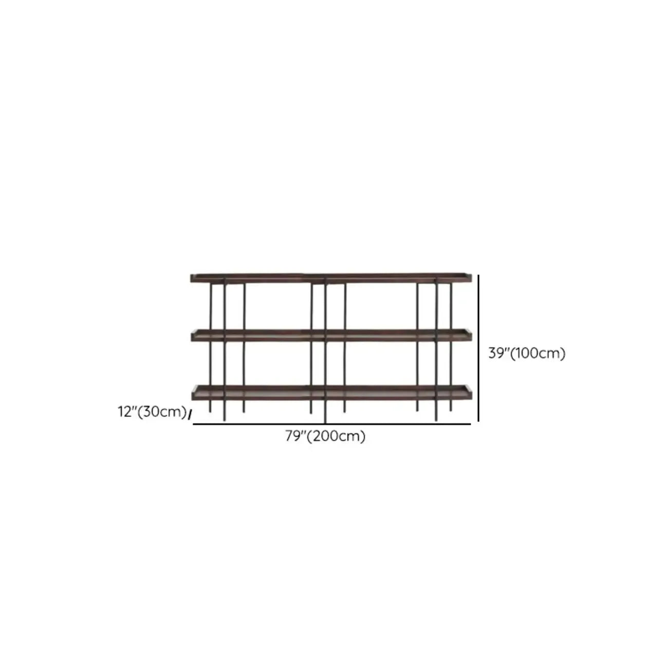 Contemporary Iron Brown Multi-tier Wood Etagere Bookcase