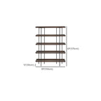 Contemporary Iron Brown Multi-tier Wood Etagere Bookcase