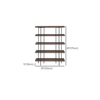 Contemporary Iron Brown Multi-tier Wood Etagere Bookcase